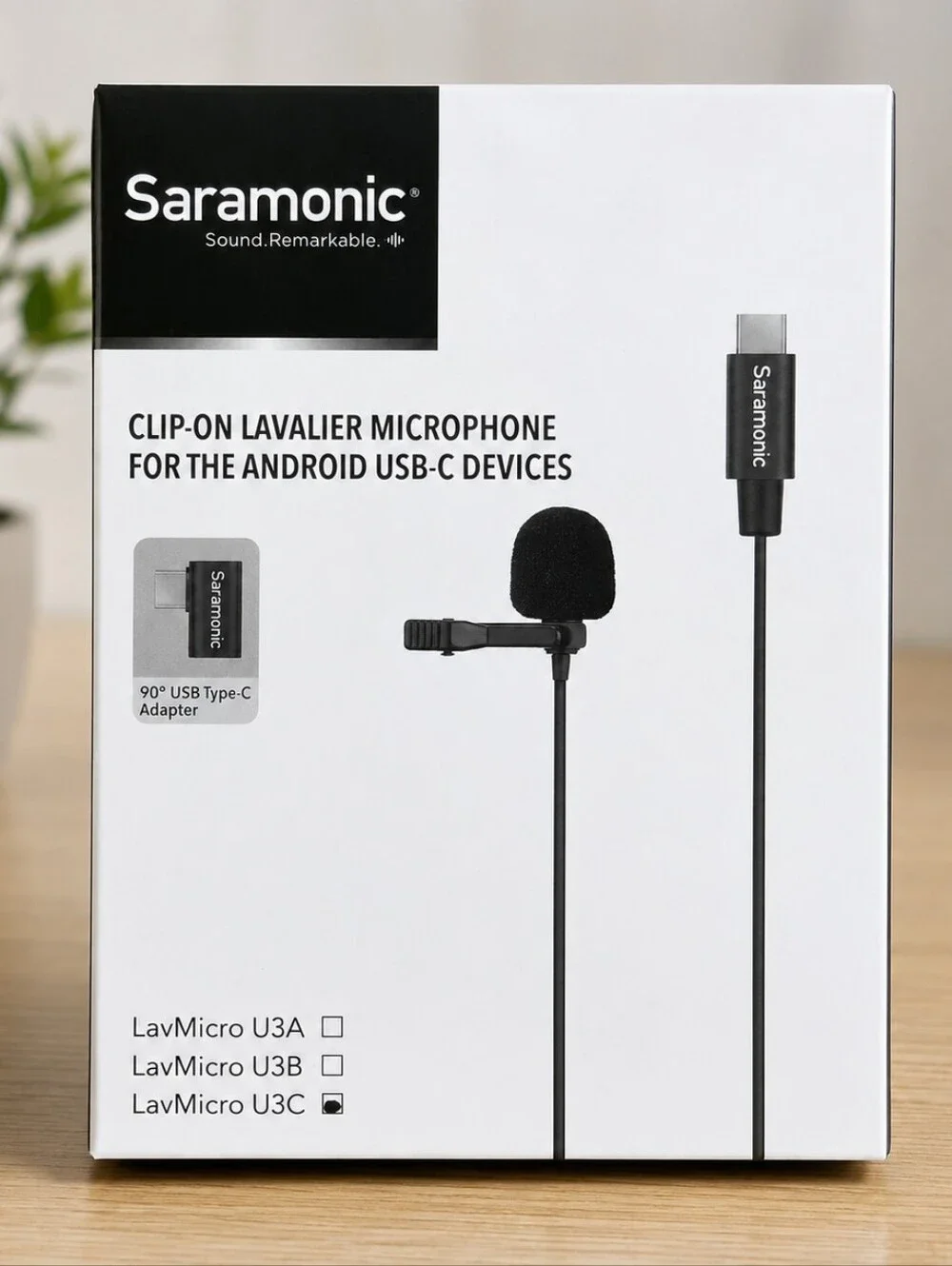 Black Clip-On Lavalier Microphone for USB-C Devices